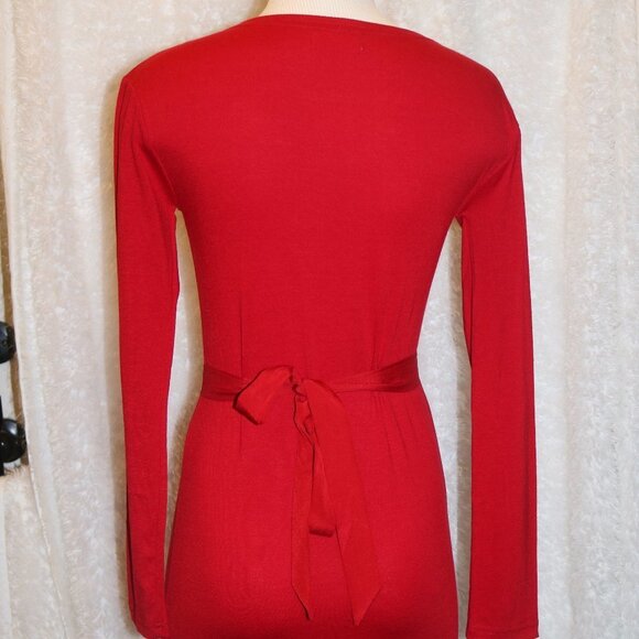 Pink Lilly red dress with sash size small - Picture 4 of 10